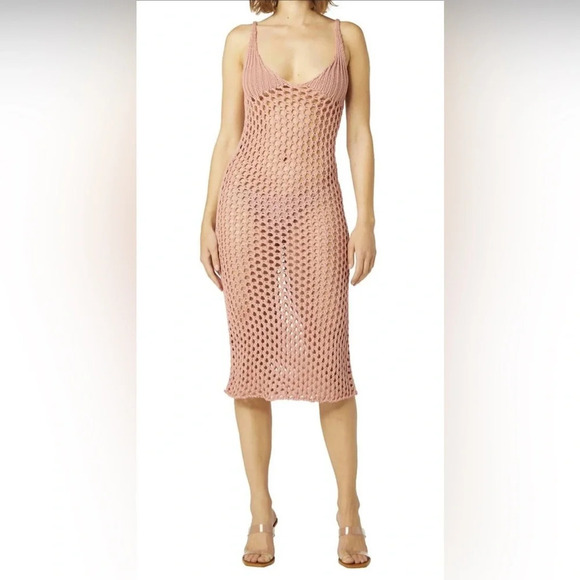 NWT MISA Ursula Rose Pink Knit Slip Dress Size S Net Resort Cover-up - Picture 2 of 9
